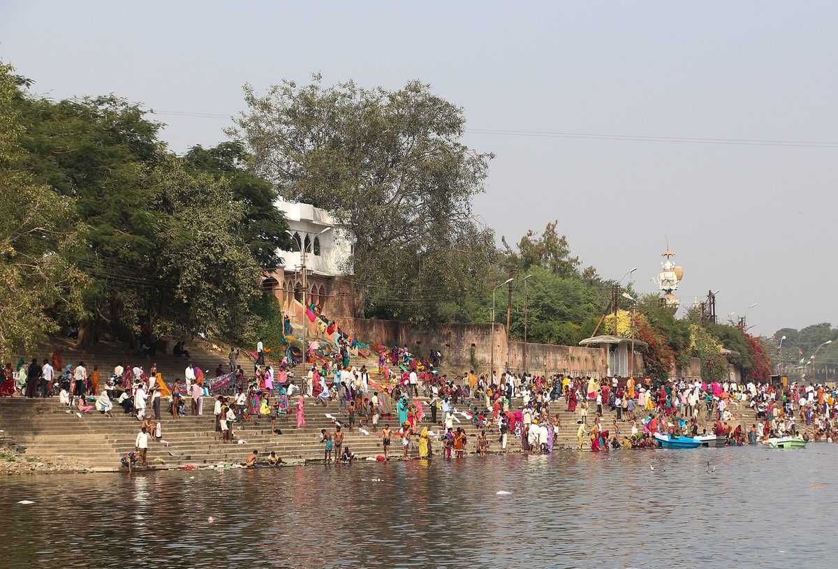 Ram Ghat on the Shipra river at Ujjain